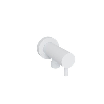 Baril Brass Shower Elbow Connector - White