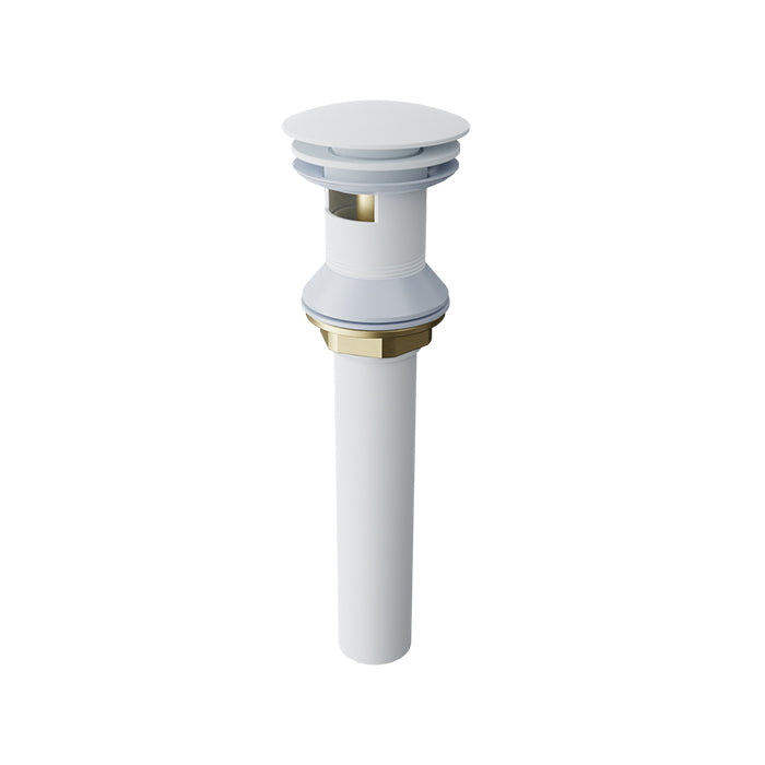 Baril Push-Button Pop-Up Drain for Lavatory, With Overflow - White