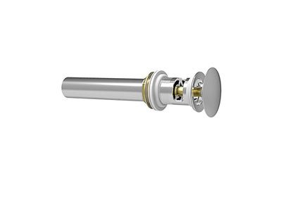 Baril Push-Button Pop-Up Drain for Lavatory, With Overflow - Polished Chrome