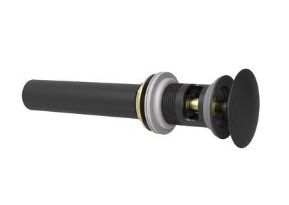 Baril Push-Button Pop-Up Drain for Lavatory, With Overflow - Matte Black