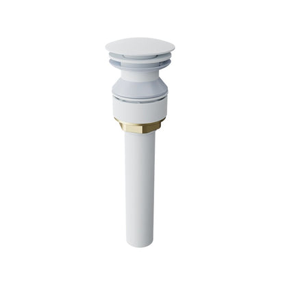 Baril Push-Button Pop-Up Drain for Lavatory, Without Overflow - White