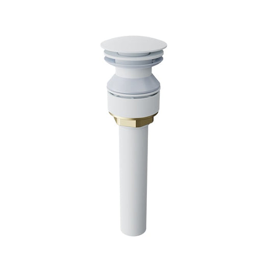 Baril Push-Button Pop-Up Drain for Lavatory, Without Overflow - White