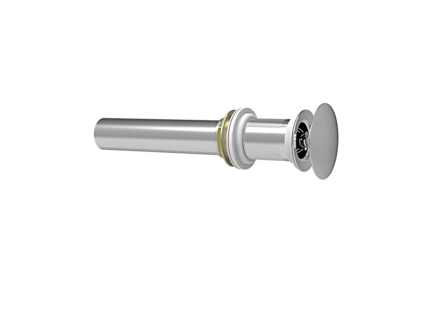 Baril Push-Button Pop-Up Drain for Lavatory, Without Overflow - Polished Chrome