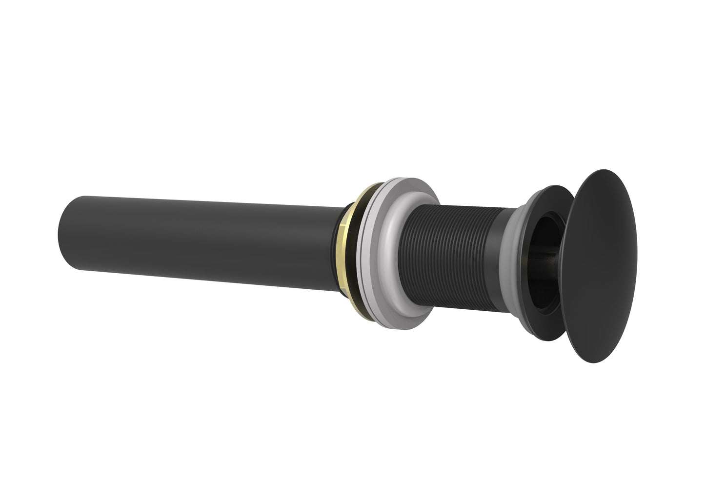 Baril Push-Button Pop-Up Drain for Lavatory, Without Overflow - Matte Black
