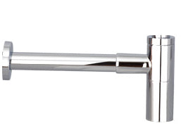 Baril Round Decorative Bottle Trap - Polished Chrome
