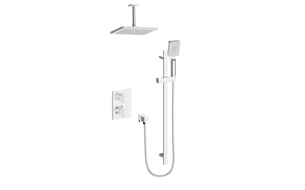 Vogt Kapfenberg 2-Way Thermostatic Shower Kit with 6-inch Ceiling Arm SET.AP.220.226 in Polished Chrome