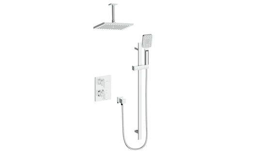 Vogt Kapfenberg 2-Way Thermostatic Shower Kit with 6-inch Ceiling Arm SET.AP.220.226 in Polished Chrome