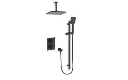 Vogt Kapfenberg 2-Way Thermostatic Shower Kit with 6-inch Ceiling Arm SET.AP.220.226 in Matte Black
