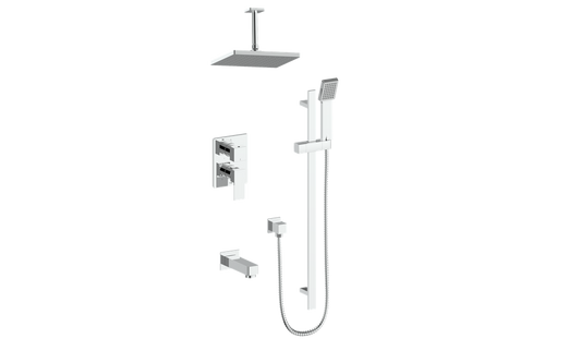 Vogt Kapfenberg 3-Way PB Shower Kit with 6-inch Ceiling Arm SET.AP.310.316 in Polished Chrome