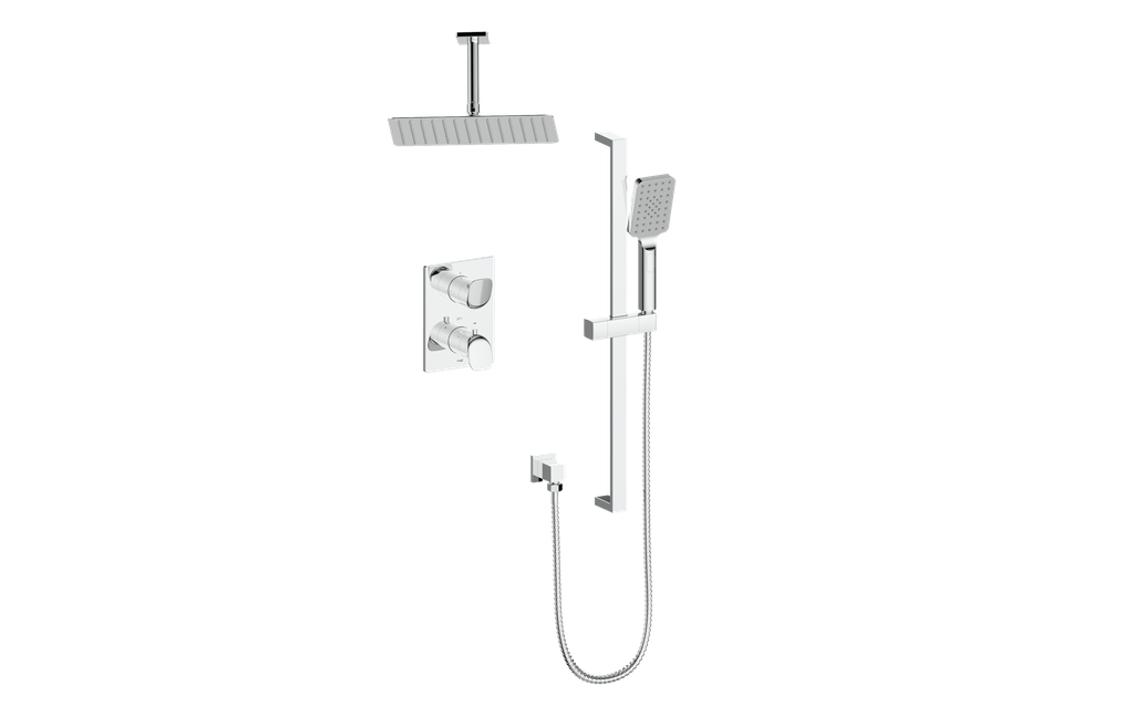 Vogt Antau 2-Way Thermostatic Shower System with 6" Ceiling Arm in Polished Chrome - SET.AU.220.216.CC