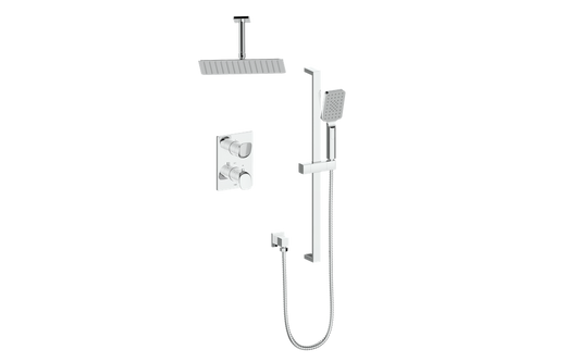 Vogt Antau 2-Way Thermostatic Shower System with 6" Ceiling Arm in Polished Chrome - SET.AU.220.216.CC