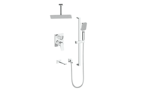 Vogt Antau 3-Way Pressure-Balance Shower System with 6" Ceiling Arm in Polished Chrome - SET.AU.310.316.CC