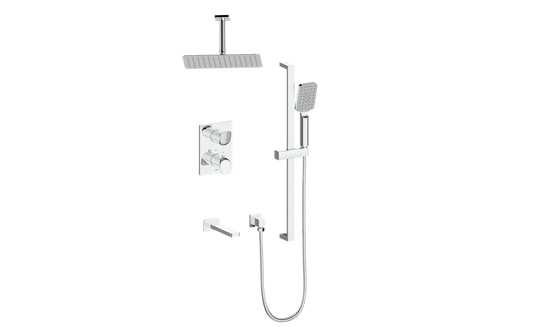 Vogt Antau 3-Way Thermostatic Shower System with 6" Ceiling Arm in Polished Chrome - SET.AU.320.316.CC
