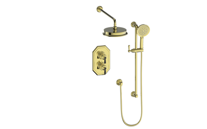 Système de douche thermostatique 2 voies Vogt Carinthia avec robinet d'arrêt intégré - SET.CX.220.210
