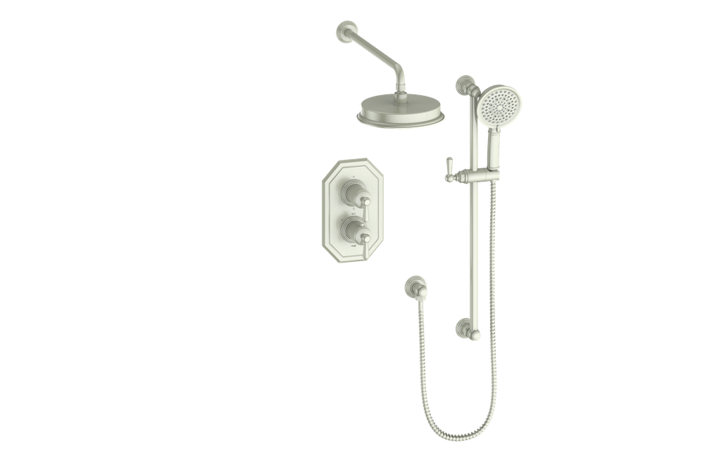 Système de douche thermostatique 2 voies Vogt Carinthia avec robinet d'arrêt intégré - SET.CX.220.210