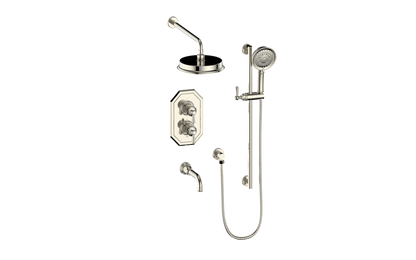 Vogt Carinthia 3-Way Thermostatic Shower System in Polished Nickel with Round Handle – SET.C11.320.310.PN