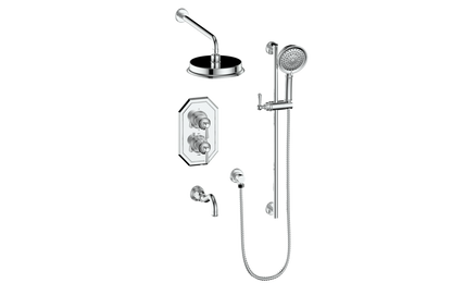 Vogt Carinthia 3-Way Thermostatic Shower System in Polished Chrome with Round Handle – SET.C12.320.310.CC