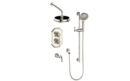 Vogt Carinthia 3-Way Thermostatic Shower System in Polished Nickel with Round Handle – SET.C12.320.310.PN