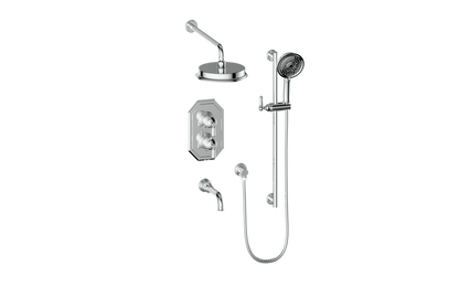 Vogt Carinthia 3-Way Thermostatic Shower System in Polished Chrome with Octagonal Handle – SET.C21.320.310.CC