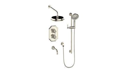 Vogt Carinthia 3-Way Thermostatic Shower System in Polished Nickel with Octagonal Handle – SET.C21.320.310.PN