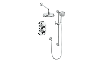 Système de douche thermostatique 2 voies Vogt Carinthia avec robinet d'arrêt intégré - SET.CX.220.210