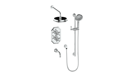 Vogt Carinthia 3-Way Thermostatic Shower System in Polished Chrome with Cross Handle – SET.C31.320.310.CC