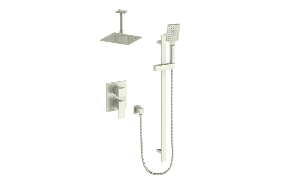 Vogt Kapfenberg 2-Way PB Shower Kit with 6-inch Ceiling Arm SET.KG.210.216 in Brushed Nickel