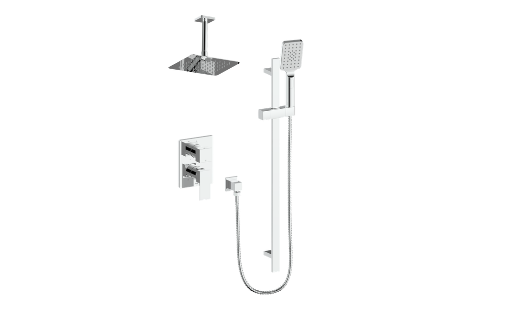 Vogt Kapfenberg 2-Way PB Shower Kit with 6-inch Ceiling Arm SET.KG.210.216 in Polished Chrome