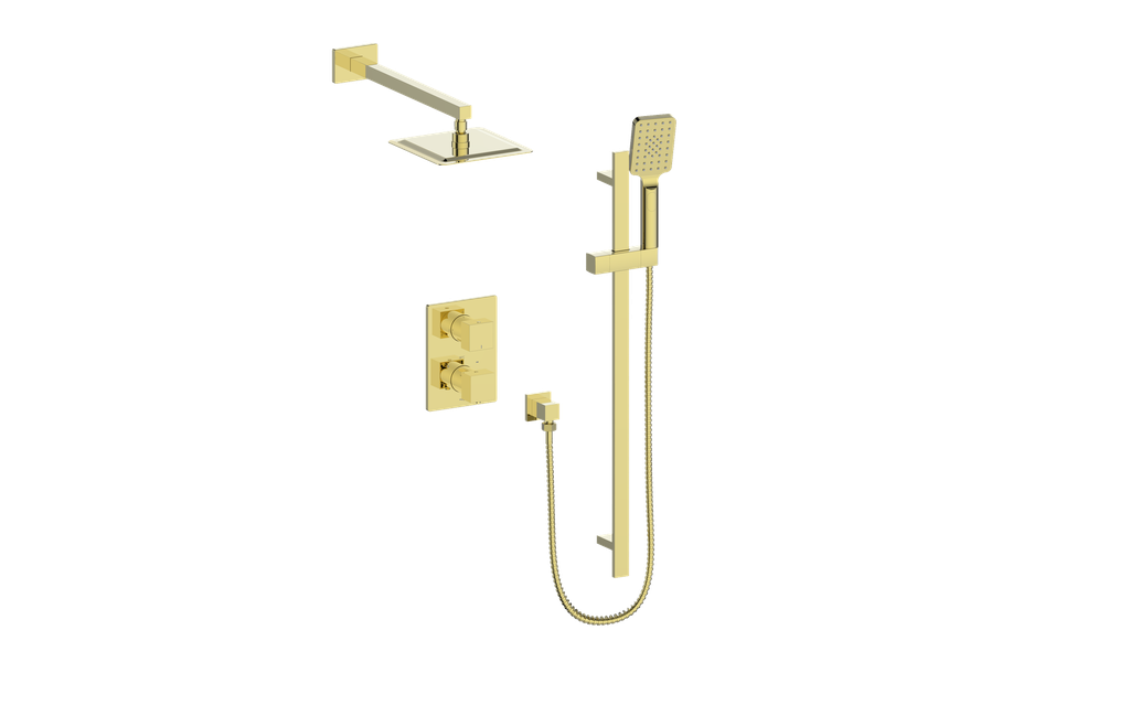 Vogt Kapfenberg 2-Way Thermostatic Shower Kit SET.KG.220.210 in Brushed Gold