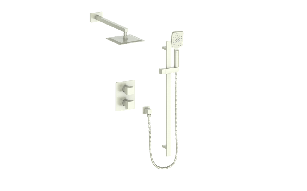 Vogt Kapfenberg 2-Way Thermostatic Shower Kit SET.KG.220.210 in Brushed Nickel