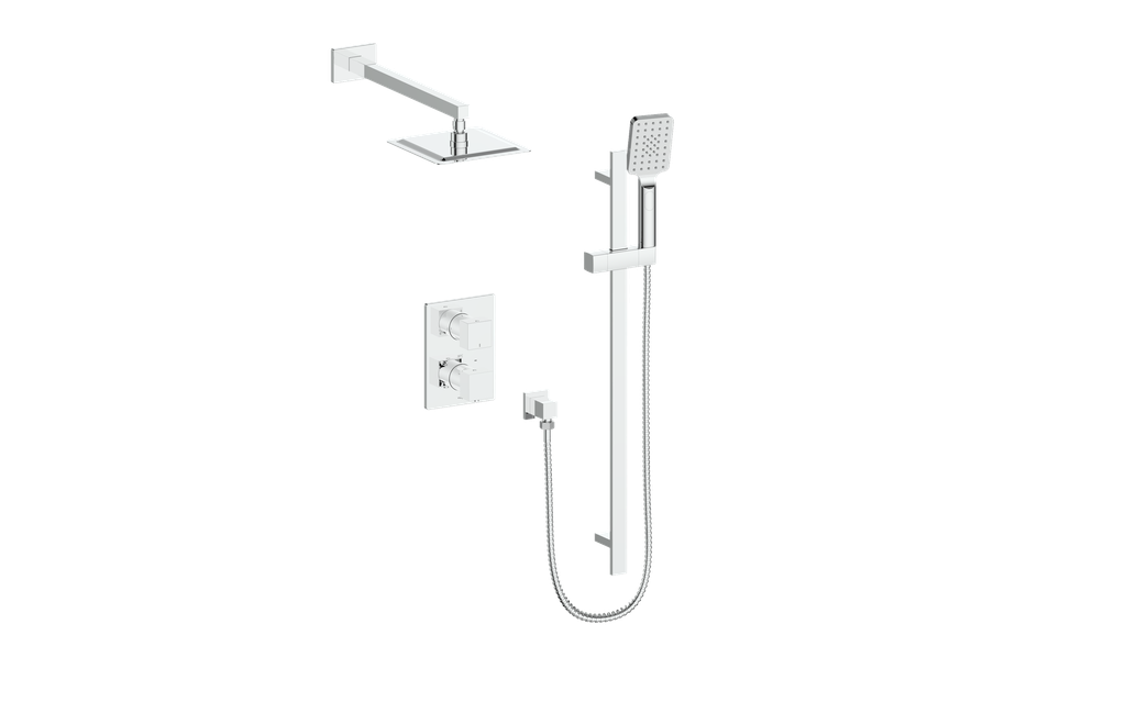 Vogt Kapfenberg 2-Way Thermostatic Shower Kit SET.KG.220.210 in Polished Chrome