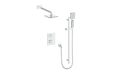 Vogt Kapfenberg 2-Way Thermostatic Shower Kit SET.KG.220.210 in Polished Chrome