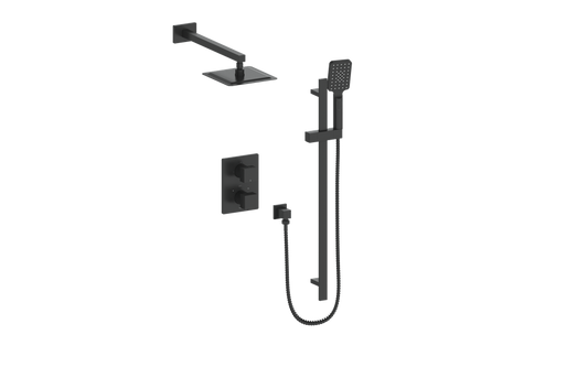 Vogt Kapfenberg 2-Way Thermostatic Shower Kit SET.KG.220.210 in Matte Black