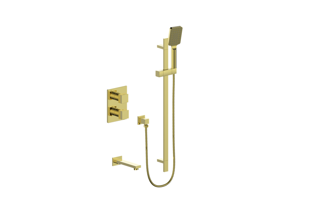 Vogt Kapfenberg 2-Way Thermostatic Shower Kit SET.KG.220.500 in Brushed Gold