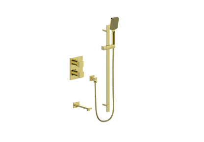 Vogt Kapfenberg 2-Way Thermostatic Shower Kit SET.KG.220.500 in Brushed Gold