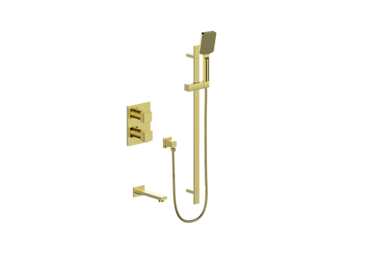 Vogt Kapfenberg 2-Way Thermostatic Shower Kit SET.KG.220.500 in Brushed Gold
