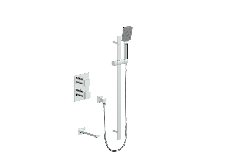 Vogt Kapfenberg 2-Way Thermostatic Shower Kit SET.KG.220.500 in Polished Chrome