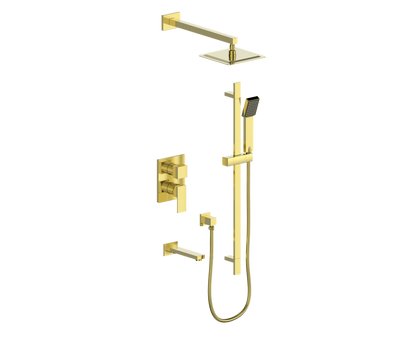 Vogt Kapfenberg 3-Way PB Shower Kit SET.KG.310.310 in Brushed Gold