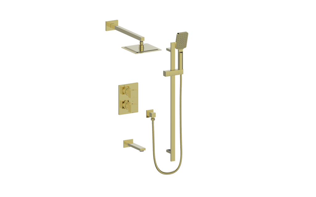 Vogt Kapfenberg 3-Way Thermostatic Shower Kit SET.KG.320.310 in Brushed Gold