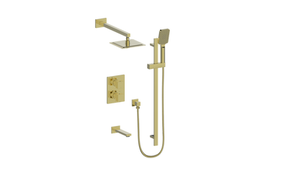 Vogt Kapfenberg 3-Way Thermostatic Shower Kit SET.KG.320.310 in Brushed Gold