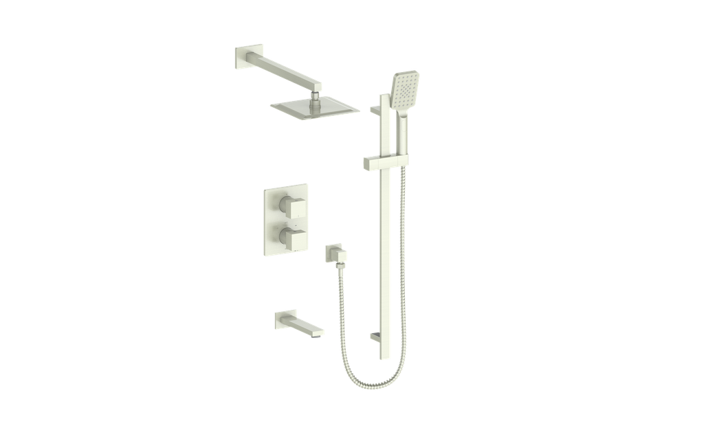 Vogt Kapfenberg 3-Way Thermostatic Shower Kit SET.KG.320.310 in Brushed Nickel