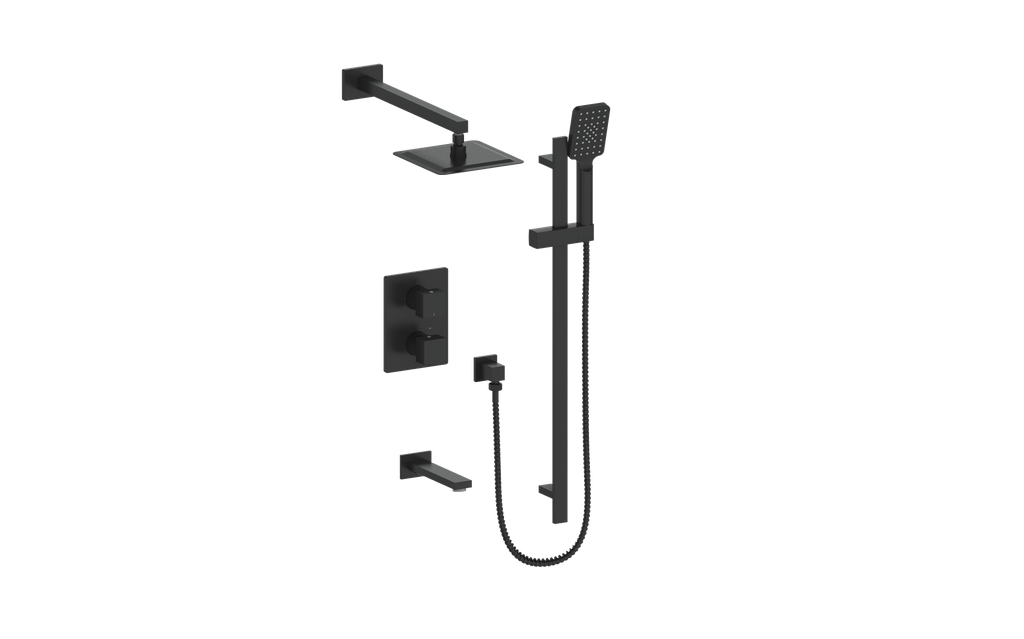 Vogt Kapfenberg 3-Way Thermostatic Shower Kit SET.KG.320.310 in Matte Black