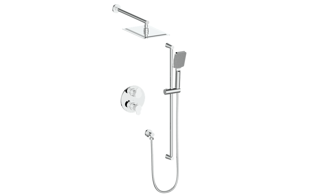 Vogt Lusten 2-Way Pressure Balance Shower Kit in Chrome/Glossy White - SET.LN.210.210