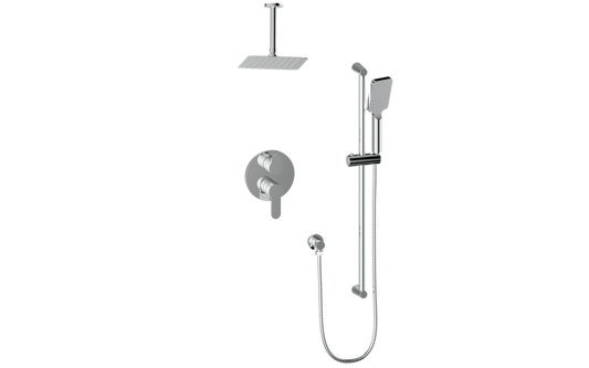 Vogt Lusten 2-Way Pressure Balance Shower Kit with 6" Ceiling Arm in Polished Chrome - SET.LN.210.216
