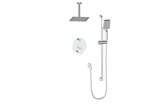 Vogt Lusten 2-Way Thermostatic Shower Kit with 6" Ceiling Arm in Polished Chrome - SET.LN.220.216