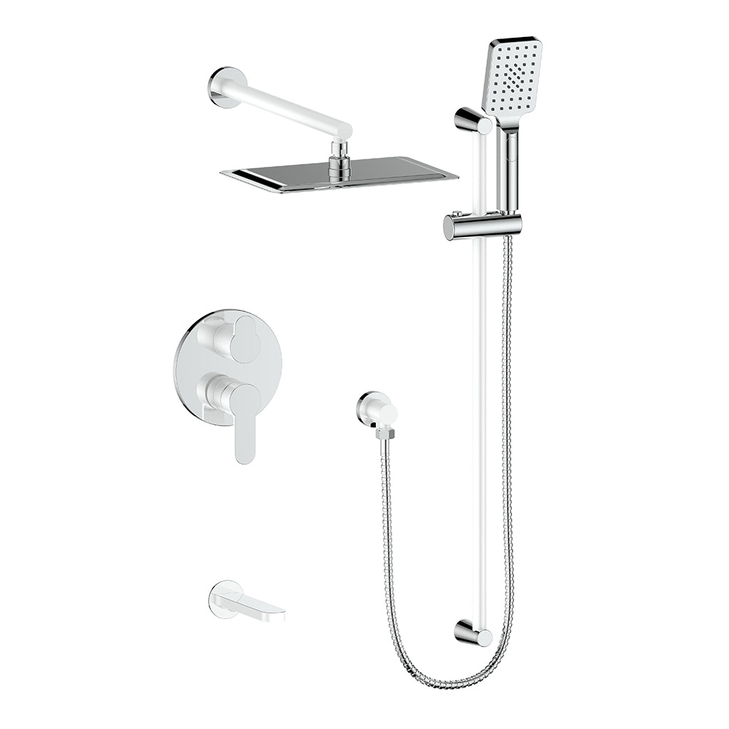 Vogt Lusten 3-Way Pressure Balance Shower Kit in Chrome/Glossy White - SET.LN.310.310