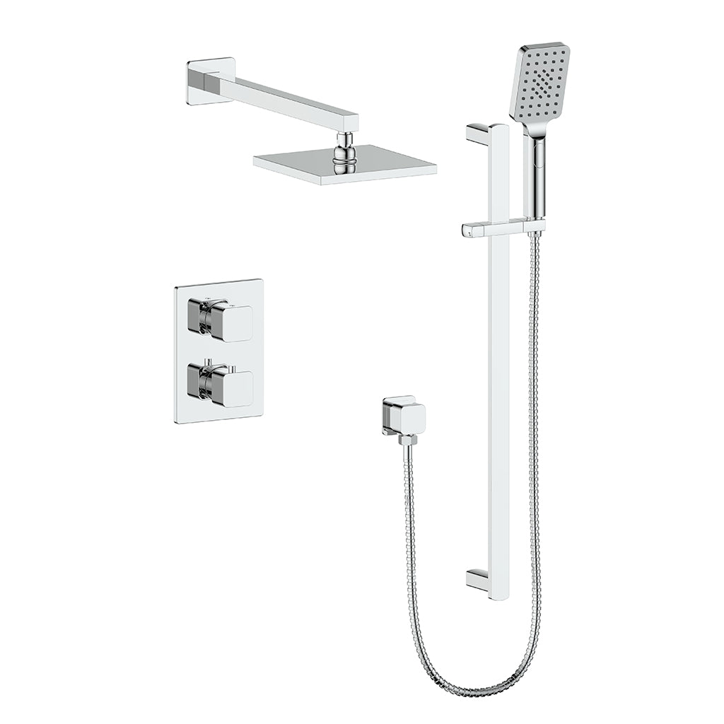 Vogt Niveau 2-Way Thermostatic Shower System in Polished Chrome - SET.NU.220.210.CC