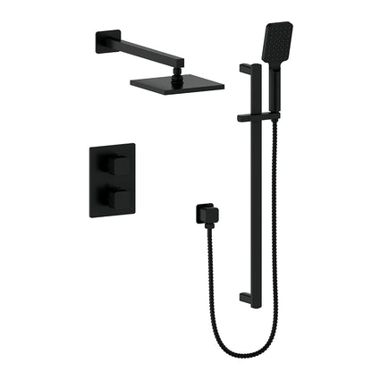Vogt Niveau 2-Way Thermostatic Shower System in Matte Black - SET.NU.220.210.MB
