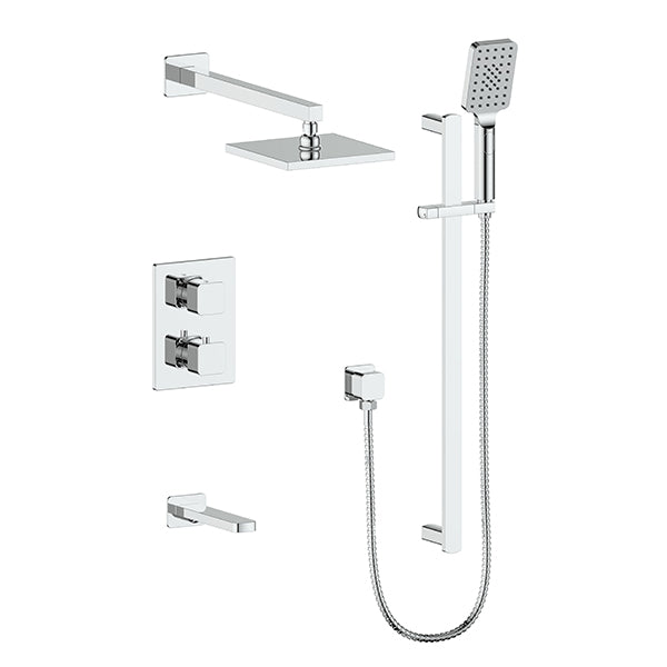 Vogt Niveau 3-Way Thermostatic Shower System in Polished Chrome - SET.NU.320.310.CC