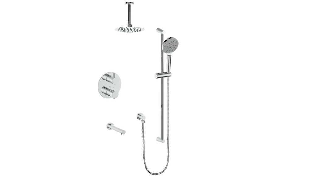 Vogt Wörgl 3-Way Thermostatic Shower System With Rough-In Valve - SET.WL.320.310